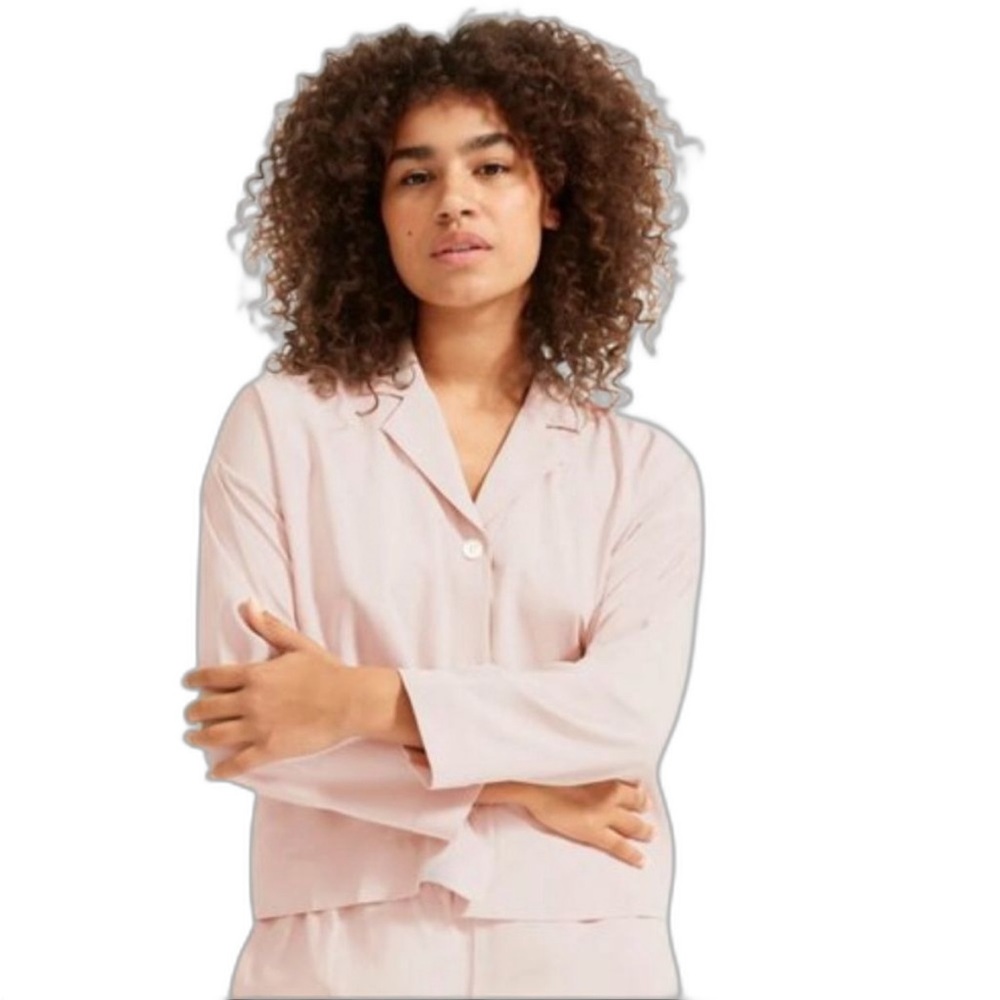 Everlane Pink 100% Washable Silk Pajama Top